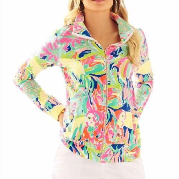 Lilly Pulitzer Tops - Lilly Pulitzer Reagan Zip Up Casa Banana M